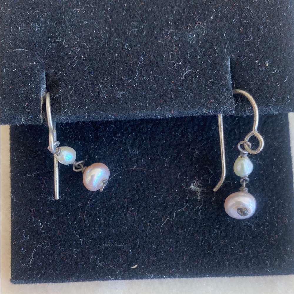 Elegant Silver Pearl Drop Earrings